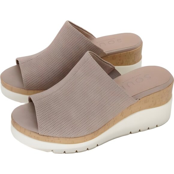 Soul Naturalizer Goodtimes Mule Sandals Taupe Faux Leather US 6.5W EU 36.5 - Picture 2 of 6